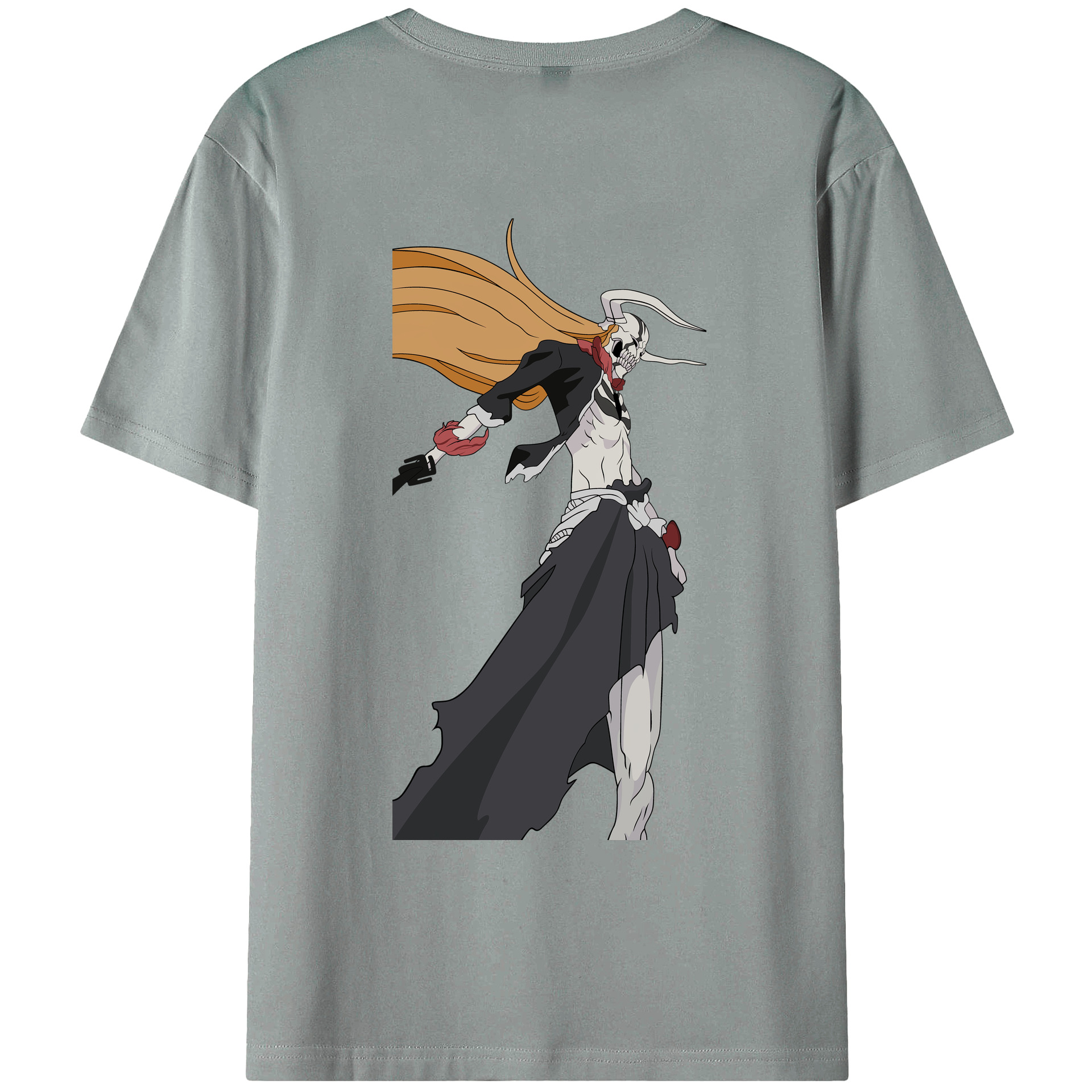 （画像用） ブリーチ 黒崎一護（くろさき いちご）BLEACH Kurosaki Ichigo 綿100％ メンズ半袖Tシャツ（バックプリント） 通気性
